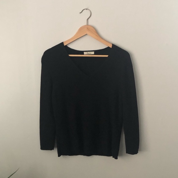 Black V-Neck Sweater - Picture 1 of 4